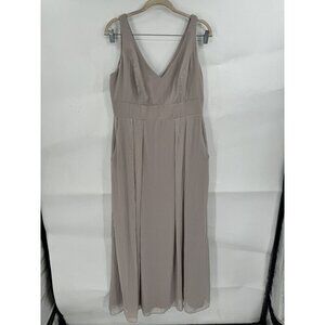 After Six Bridesmaid Dress Women 12 Taupe Maxi Wedding Guest Elegant Has Flaws